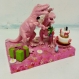 Décor de mariage dinosaure pour gâteau, table, anniversaire de mariage ou célébration de mariage, en rose