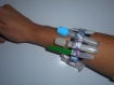 Bracelet support de tubes d'analyses- bleu/rouge- taille m