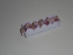 Bracelet support de tubes d'analyses- blanc/fleurs violettes- taille s
