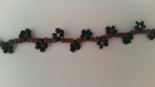 Bracelet élastique en perles de rocaille motif fleurs