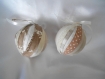 Boule décorative fait main en tissu esprit cocooning beige/blanc