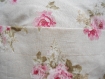 Housse de coussin 40 x 40 cm toile aspect lin -esprit maison de charme - décoration vieilles roses ou rayures - tons beiges/roses/vert