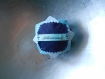 Boule decorative en forme de pomme de pin fait main  en tissu - decoration interieur tons bleus naissance garçon