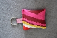 Porte clefs à motifs mexicains rose, bordeaux, rouge, jaune, blanc 