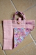 Tote bag en coton rose à fleurs multicolores et lin 