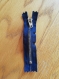Fermeture zip / braguette bleue 10 cm
