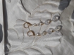 Boucles d'oreilles, perles verre facettes, cristal, 70 mm.