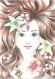 Portrait d'une jeune femme aux fleurs dans les cheveux