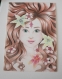 Portrait d'une jeune femme aux fleurs dans les cheveux