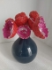 Bouquet de 10 fleurs cocos, couleur rose et rouge, fait main, papier mâché, décoration éternelle, cadeau unique,