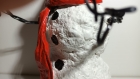 Bonhomme de neige, décoration fait main en papier mâché