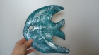 Petit poisson en papier mâché, fait main, décoration ou cadeau unique, 22 cm
