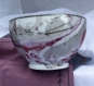 Bol rond lisse 14 cm avec talon en porcelaine peint à la main