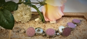 Bracelet boutons motif rose graphique- géométrique
