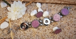Bracelet boutons motif rose graphique- géométrique
