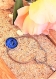 Bracelet - gourmette - motif rose bleue