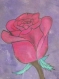 Peinture une rose rouge dans un univers violet