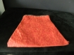 Trousse plate en tissu rouge orangé