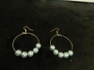 Boucles d'oreilles créoles avec 5 perles gris 