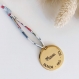 Porte clé personnalisable avec médaille ronde en acier inoxydable • porte clé personnalisé prénom enfants, cadeau maman, cadeau naissance