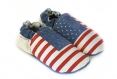 Soft leather slippers - us flag