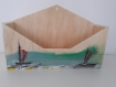 Porte courrier en bois peint  - motif  marin - plusieurs modèles
