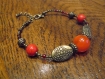 Bracelet tons rouges et bronze (fermoir)