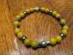 Bracelet perles céramique kaki