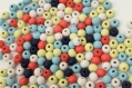 20 perles en bois 8mm couleur mixte