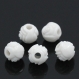 Lot 50 perles rond fleur 6mm couleur blanc fleurs creation bijoux, colliler