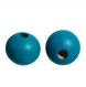 20 perles en bois 10mm couleur bleu paon 10 mm creation colier, attache tetine ...