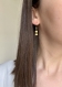 Boucles d’oreilles en perles dorées/vertes