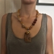 Citrine brute agate jade collier pendentif pierre fine semi-précieuse collier 52cm femme
