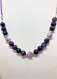 Agate veinée violette collier neuf au choix 45/50 ou 51/56 cm terminé par cordon violet livraison gratuite