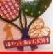 (1306) horloge raquettes de tennis