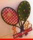 (1306) horloge raquettes de tennis