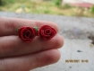 Boucle d'oreille en fimo roses