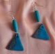 Boucles d'oreilles triangle turquoise