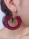 Boucles d oreilles en fil de coton crocheté, support argenté ou doré, bijoux colorés au crochet, frida