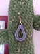 Boucles d oreilles en fil de coton crocheté, support argenté ou doré, bijoux colorés au crochet - léonie