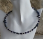 Parure ras-du-cou-créoles lapis lazuli-aventurine-cristal de swarovski dans un dégradé de bleu modèle 