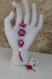 Bracelet nacre framboise et perles nacrées blanches modèle 