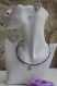 Ras-du-cou pendentif ado strass-cristal de swarovski-perles nacrées-perles de verre dans un dégradé de bleu modèle 