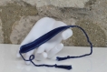 Bracelet brésilien en coton dmc crocheté main en dégradé de bleu modèle 
