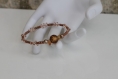 Bracelet s (monté sur fil à mémoire de forme) en perles de verre-agate à la couleur mordorée modèle 