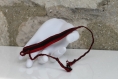 Bracelet brésilien en coton dmc crocheté main rouge et noir modèle 