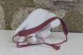 Bracelet brésilien en coton dmc crocheté main gris et rose modèle 