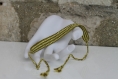 Bracelet brésilien en coton dmc crocheté main kaki et jaune modèle 