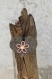 Sautoir pendentif coeur en bois peint aux couleurs noire et rose buvard décoré main modèle 