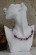 Ras-du-cou en céramique-perles de verre mauve-lilas-nacré modèle 